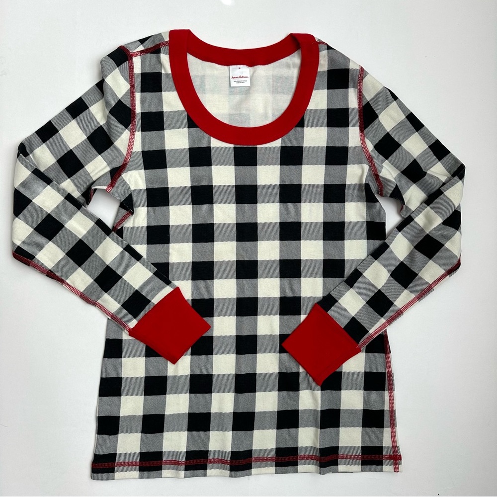 Hanna Andersson Women’s Holiday Long John Pajama Top in Buffalo Plaid M